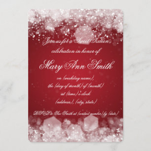 Invitation Sweet sixteen de la nuit des étincelles 2 Rouge
