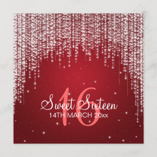 Invitation Sweet sixteen de la nuit Rouge