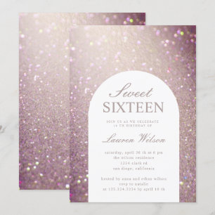 Invitation sweet sixteen de parties scintillant en cuivre iri