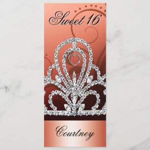 Invitation Sweet sixteen de princesse Tiara (orange)