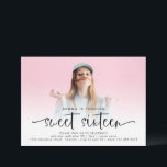 Invitation Sweet sixteen de script de superposition de photo<br><div class="desc">Sweet sixteen de script de superposition de photo moderne. Style minimaliste pour votre 16ème anniversaire. Il suffit de remplacer l'exemple de photo par le vôtre sur le devant, qui est derrière un dégradé d'opacité couche de sorte que le texte se démarque bien en bas. Vous pouvez modifier les couleurs de...</div>
