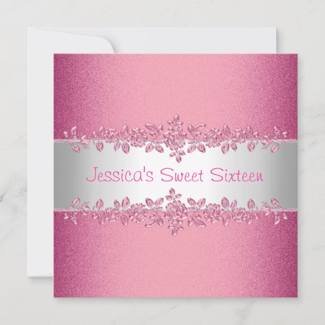 Invitation Sweet sixteen des Roses Roses Roses Roses Rose (Devant)