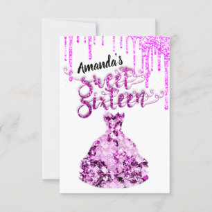 Invitation Sweet sixteen Dress Parties scintillant Drives Ros