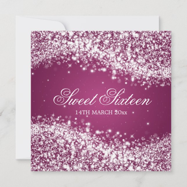 Invitation Sweet sixteen du parti Sparkling (Devant)