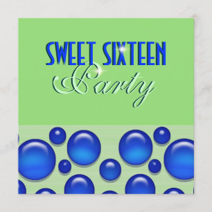 Invitation "sweet sixteen", élégant point de polka