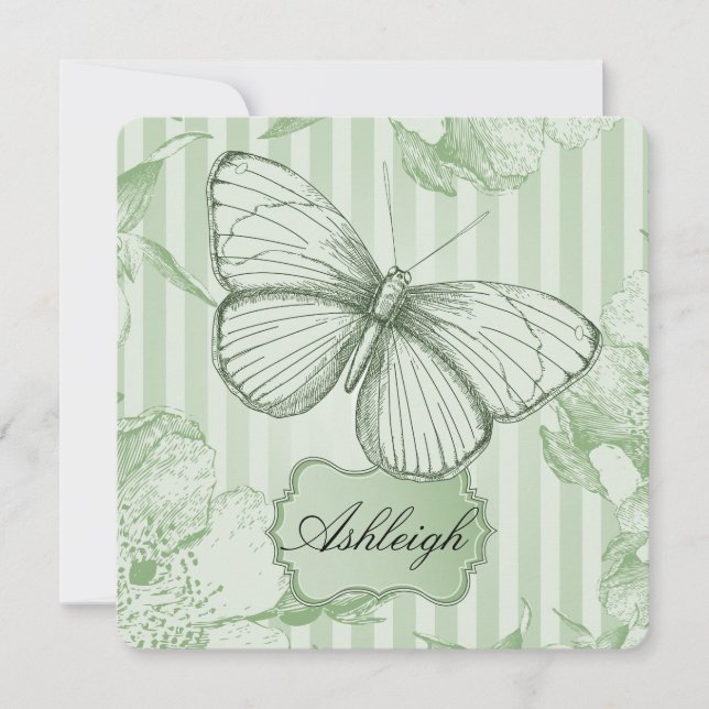 Invitation Sweet sixteen en bon état de papillon (Devant)