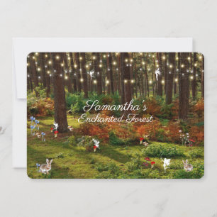 Invitation Sweet sixteen Enchanted Forêts Bunnies