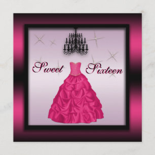 Invitation Sweet sixteen étincelant
