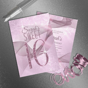 Invitation Sweet sixteen  étincelant ID652 rose orchidée