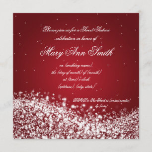 Invitation Sweet sixteen fête d'anniversaire Sparkling Wave R