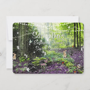 Invitation Sweet sixteen, feux de forêt enchantés