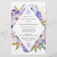 Invitation Sweet sixteen Floral Purple Or Budget