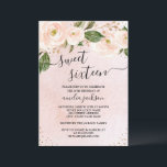 Invitation Sweet sixteen floral rose pâle<br><div class="desc">Plus Moderne Sweet sixteen floral Invitations dans le Little Bayleigh Store!</div>