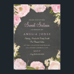 Invitation Sweet sixteen Floral Rose Wreath Chalkboard Invita<br><div class="desc">Plus de jolies invitations en sweet sixteen floral dans le Little Bayleigh Store! Oeuvre de : www.createthecut.com</div>