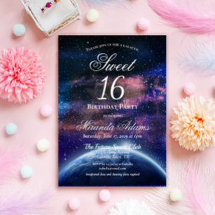 Invitation Sweet sixteen Galaxy