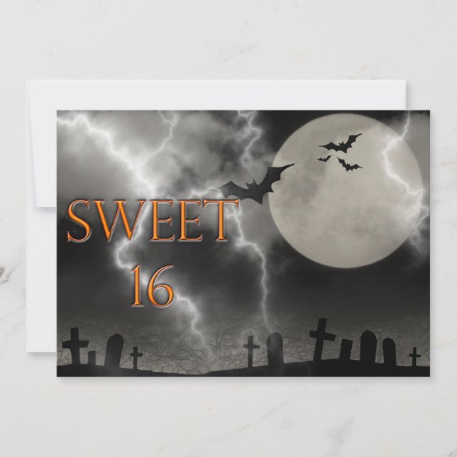 Invitation Sweet Sixteen Halloween Birthday Party Invite (Devant)