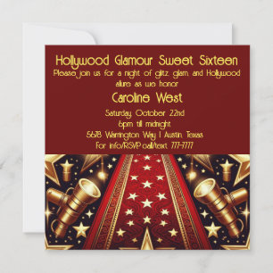 Invitation Sweet sixteen Hollywood Glamor