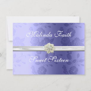 Invitation sweet sixteen, Lavande, Perles,