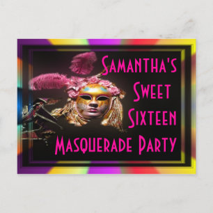 Invitation sweet sixteen mascarade