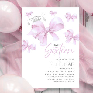 Invitation Sweet sixteen moderne Anniversaire, Rose 16ème