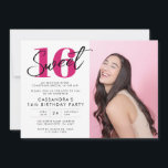 Invitation Sweet sixteen moderne avec photo<br><div class="desc">Anniversaire du Sweet sixteen moderne avec invitation photo</div>