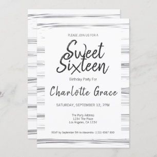 Invitation Sweet sixteen moderne fête d'anniversaire
