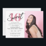 Invitation Sweet sixteen moderne rose avec photo<br><div class="desc">Sweet sixteen moderne rose avec invitation photo</div>