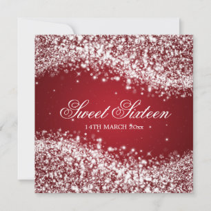 Invitation sweet sixteen Parti Sparkling Wave Red