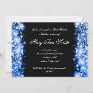 Invitation sweet sixteen Party Blue éclairs