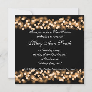 Invitation Sweet sixteen Party Hollywood Glam Gold