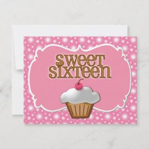 Invitation Sweet sixteen personnalisé Cupcake Froid