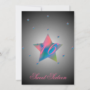 Invitation Sweet sixteen-Personnaliser étoile céleste