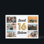 Invitation Sweet sixteen Photo Collage fête d'anniversaire<br><div class="desc">Parfait pour une fête d'anniversaire de sweet sixteen - cette invitation numéro 16 en or ballon d'anniversaire comprend un collage de six photos "sweet sixteen" design sur la police. Ajoutez les détails de votre fête au dos et envoyez un courriel à votre famille et à vos amis, leur demandant de...</div>