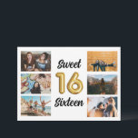 Invitation Sweet sixteen Photo Collage fête d'anniversaire<br><div class="desc">Parfait pour une fête d'anniversaire de sweet sixteen - cette invitation numéro 16 en or ballon d'anniversaire comprend un collage de six photos "sweet sixteen" design sur la police. Ajoutez les détails de votre fête au dos et envoyez un courriel à votre famille et à vos amis, leur demandant de...</div>