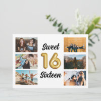 Sweet sixteen Photo Collage fête d'anniversaire