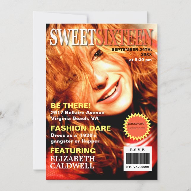 Invitation Sweet sixteen photo de couverture du magazine Invi (Devant)