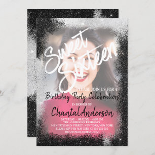 Invitation Sweet sixteen photo de la Parties scintillant d'ar