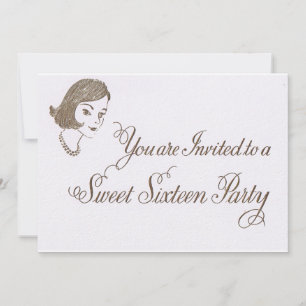 Invitation Sweet sixteen rétro