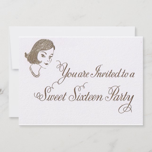 Invitation Sweet sixteen rétro (Devant)