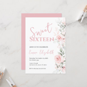 Invitation Sweet sixteen rose