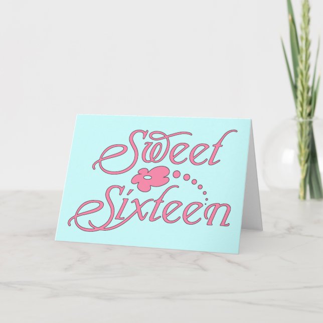 Invitation Sweet sixteen - rose (Devant)