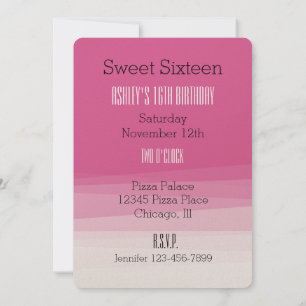 Invitation Sweet sixteen rose crémeux d'aquarelle d'Ombre