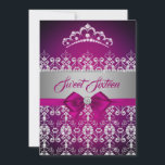 Invitation Sweet sixteen rose étincelle diamant Tiara Bow<br><div class="desc">Invitations de Sweet sixteen plus élégantes dans le Little Bayleigh Store!</div>
