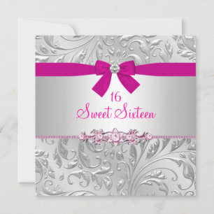 Invitation Sweet sixteen rose  floral