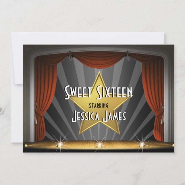 Invitation Sweet sixteen Star du cinéma (Devant)