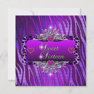 Invitation Sweet sixteen Sweet 16 Anniversaire fête violet ro