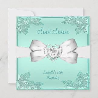 Invitation Sweet sixteen Sweet 16 Anniversaire Mint Green