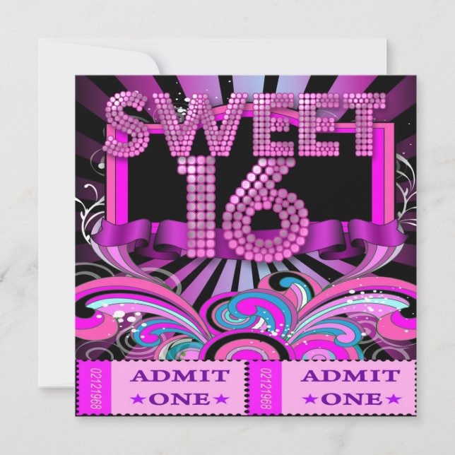 Invitation Sweet sixteen Sweet 16 Party Entrée billet (Devant)