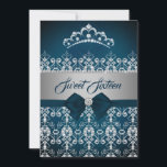 Invitation Sweet sixteen Turquoise Silver Diamond Tiara Bow<br><div class="desc">Invitations de Sweet sixteen plus élégantes dans le Little Bayleigh Store!</div>