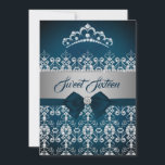 Invitation Sweet sixteen Turquoise Silver Diamond Tiara Bow<br><div class="desc">Invitations de Sweet sixteen plus élégantes dans le Little Bayleigh Store!</div>